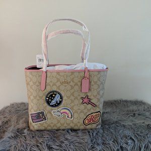 Disney X Coach City Tote With Patches